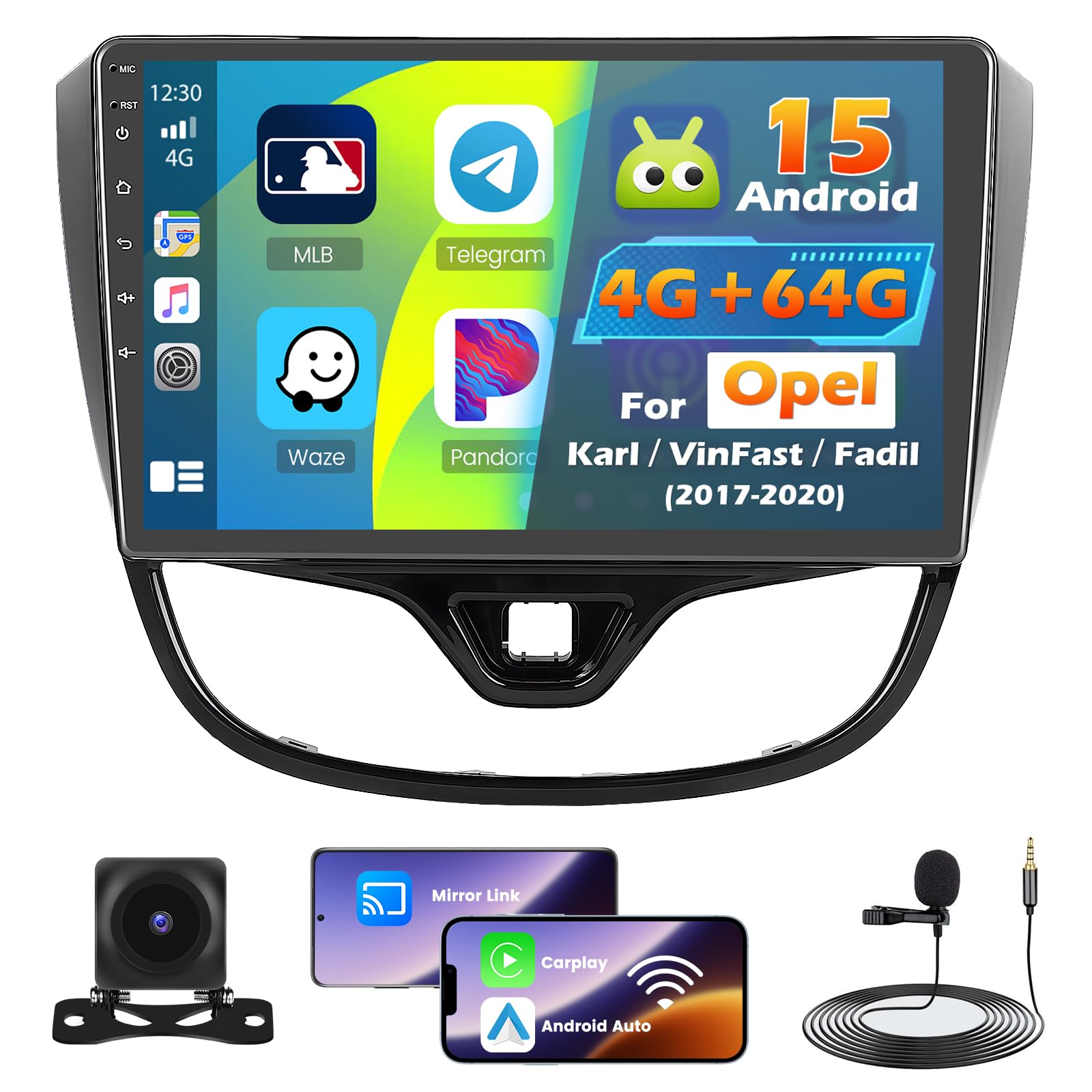 Inefala 8 Core 4 64G Radio para Opel Astra 2004-2010 Android 15 con Wireless Carplay y Android Auto, 9'' Pantalla Táctil Estéreo Radio con Bluetooth 5.0 59UI 32 EQ DSP GPS FM/RDS SWC