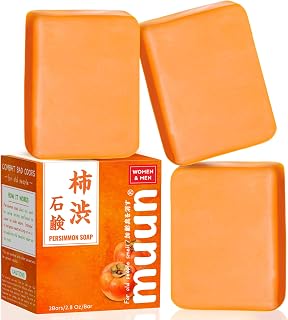 Muun Persimmon Soap Pack 3 For Old People Smell, Odor Control -Japanese Deodorant Soap, Deodorizing Body Wash, Smooth Deeply Cleansing - Body Odor Eliminator