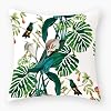 Green Leaves Decorative Throw Pillow Covers,18 x 18 inchs Linen Square Couch Pillow Case for Home Couch Bedding Sofa Car
