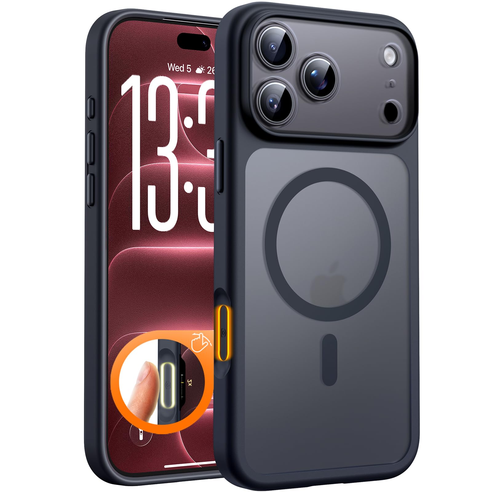 TOCOL for iPhone 18 Pro Max Case, Compatible with MagSafe, Black