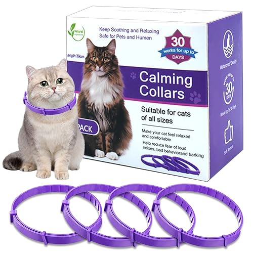 Calming Collar for Cats 4-Pack Cat Calming Collar Adjustable Soother