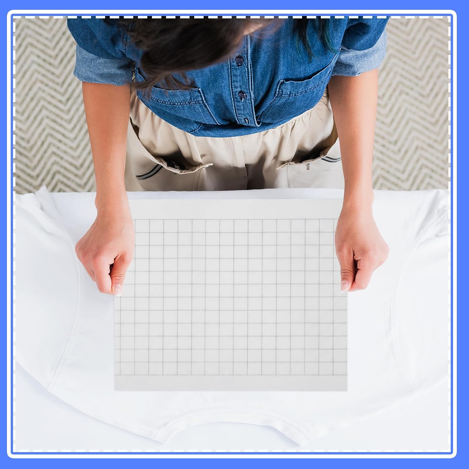 Breling Fusible Interfacing 1''x1'' Grid, 12 Inch X 10 Yard, Light Weight