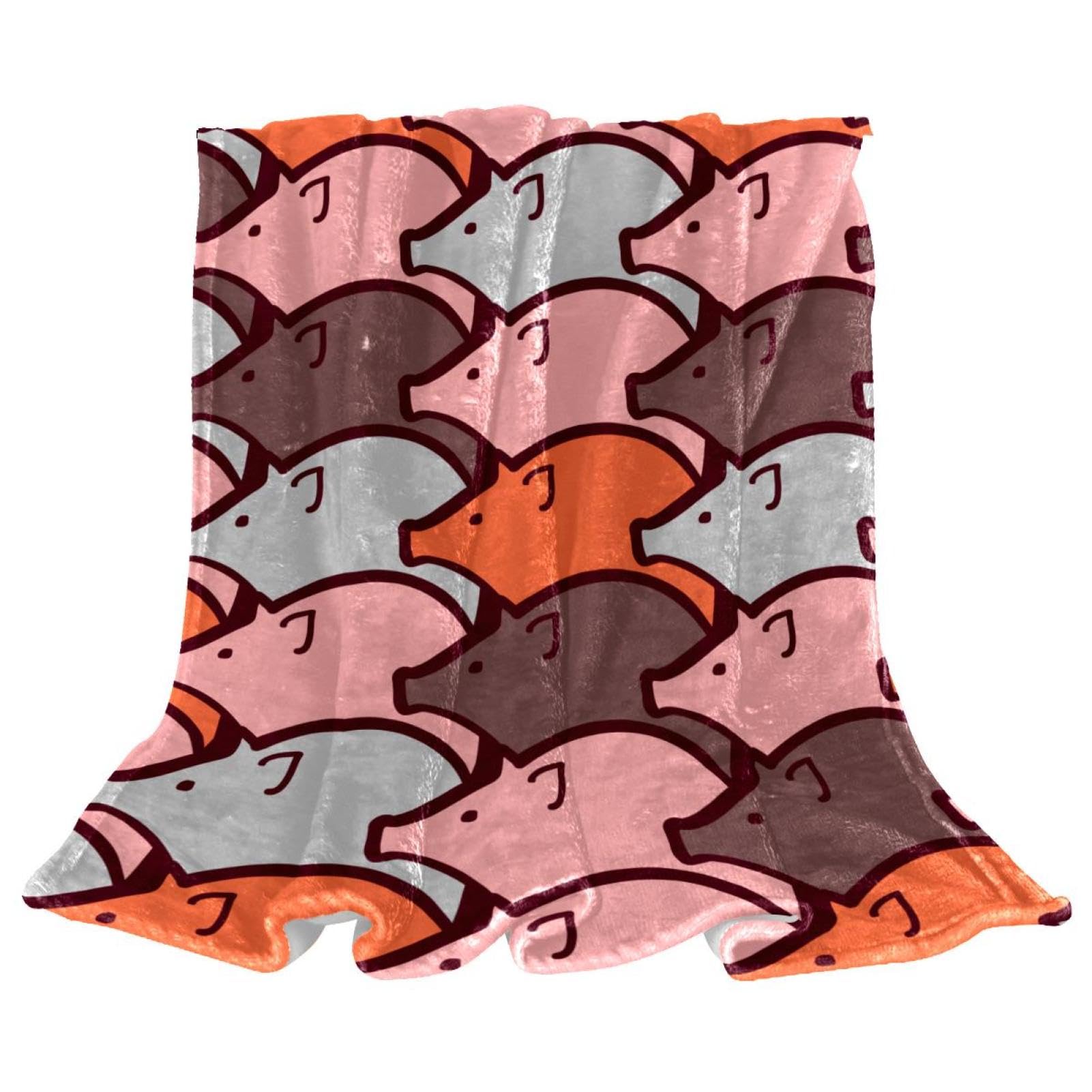 Couverture polaire cochon motif raffiné dessin animé plaid chaud canapés haut de gamme