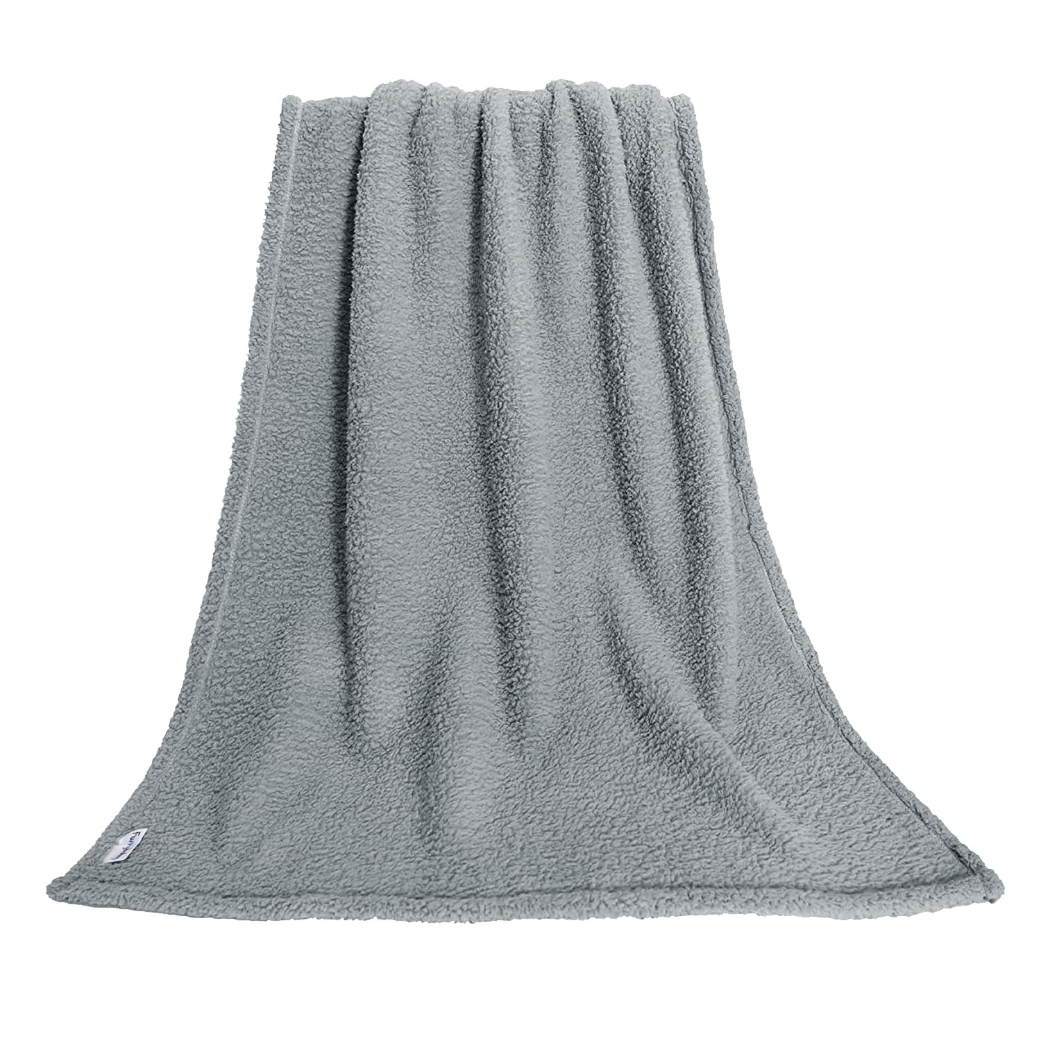 furrybaby Premium Fluffy Fleece Dog Blanket, Soft and Warm Pet Throw for Dogs & Cats Grey (Large (100x120cm))