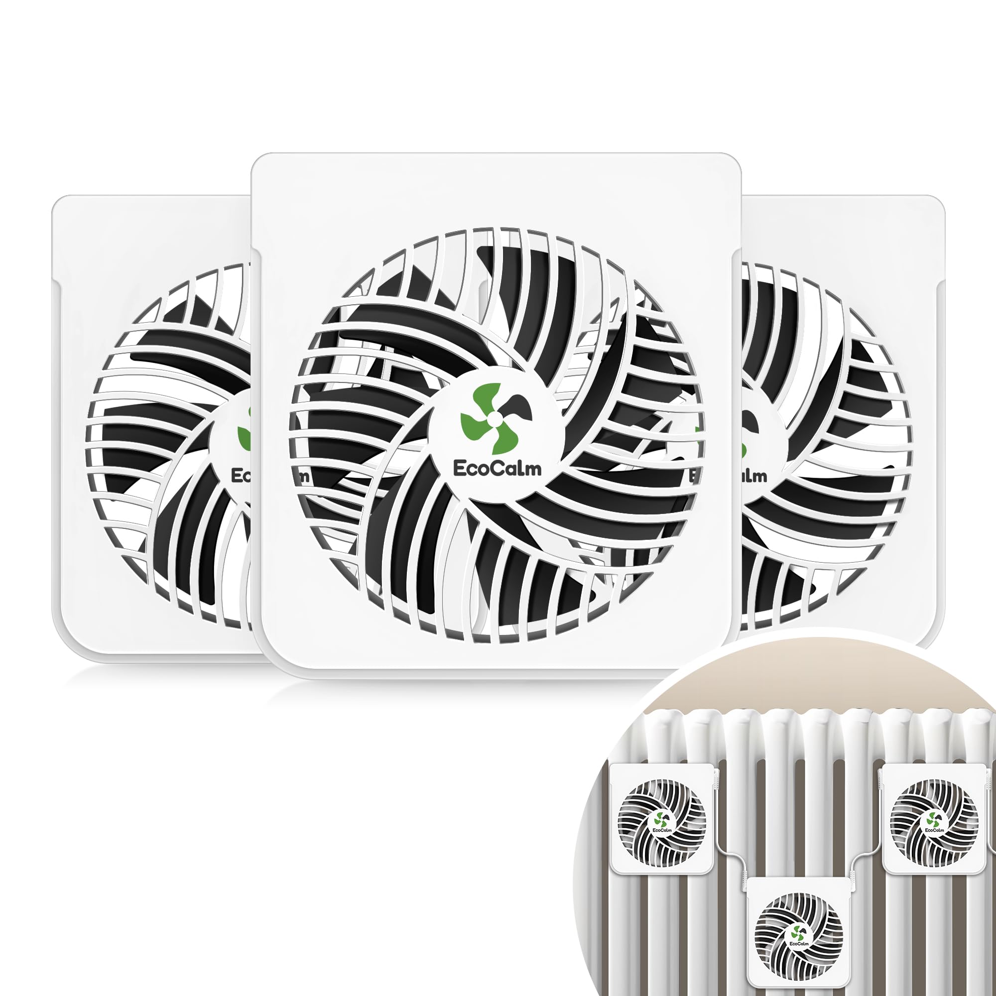 Heater Fan for Cast Iron Radiator/Oil Filled Radiator, Radiator Fan Booster Fixed with Strong Magnets, 3 Smart Ventilators Saves Energy and Increases the Heating Efficiency