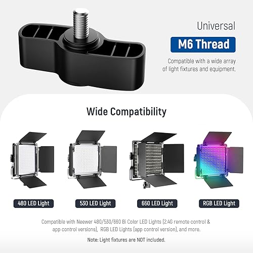 Miniatura 4 de NEEWER Paquete de 4 adaptadores de botones de tornillo para fotografía y video, accesorios de repuesto para NEEWER 480 530 660 P200 LED bicolor y