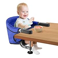 Vista 13 de Silla de mesa rápida con gancho en la silla con clip en la mesa, asiento de alimentación portátil resistente, almacenamiento plegable, se fija a