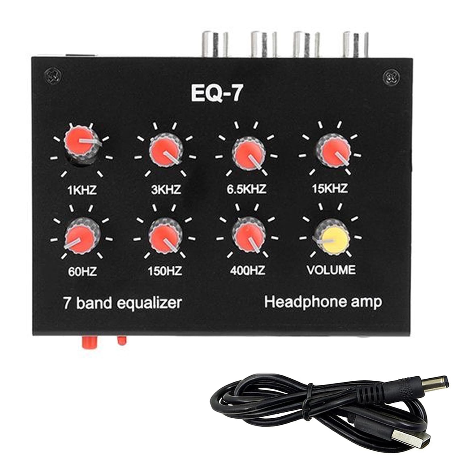EQ-7 Mini 7-Band Graphic Equalizer & Headphone Amp, Hi-Fi Preamp with TI TL074 & Dual NE5532 Chips, Drive 16-600Ω Headphones, RCA/3.5mm Input & Output for Home Audio, Speaker, Gaming-picture-21