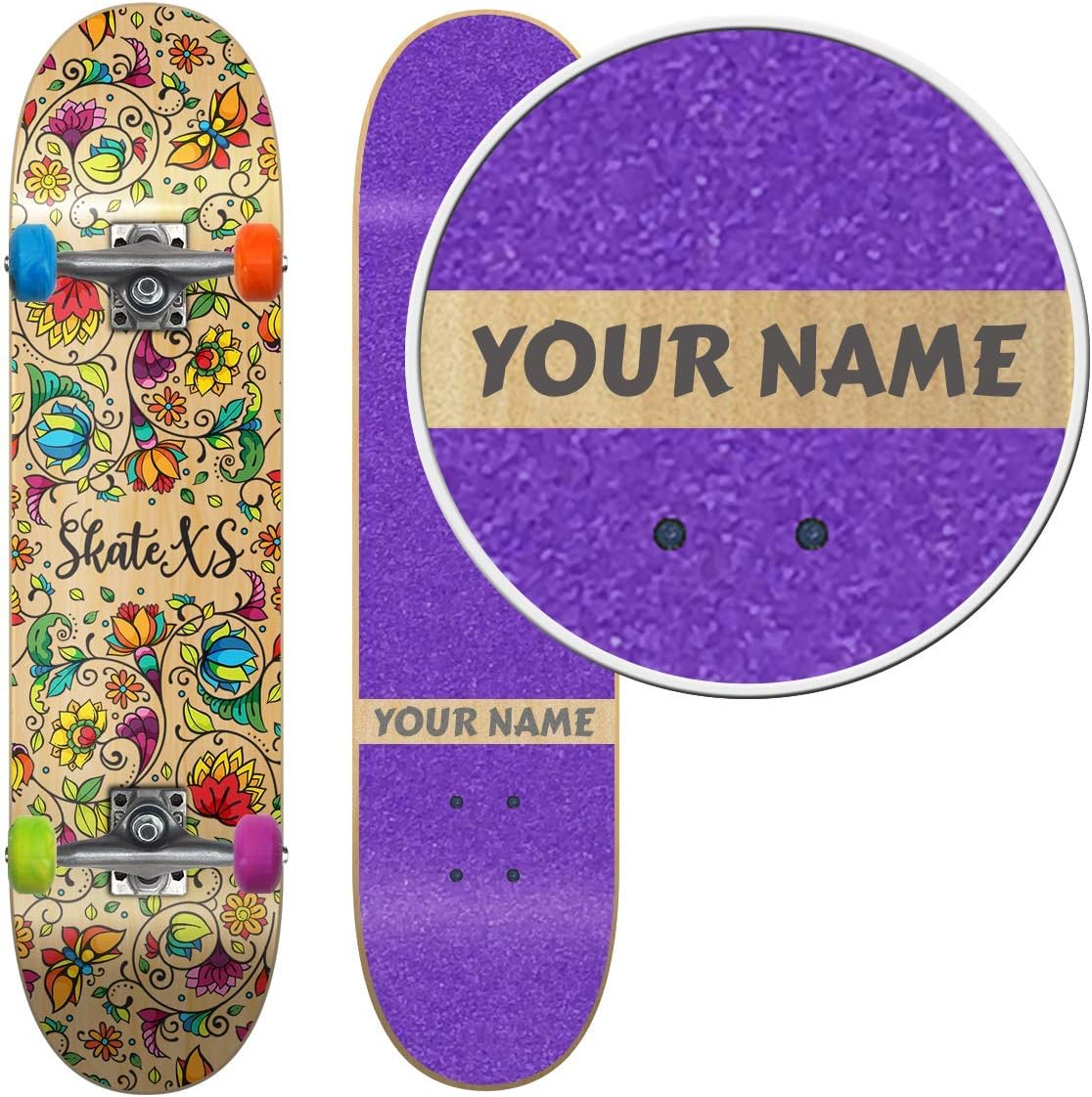 Personalized SkateXS Beginner Flowers Street Skateboard