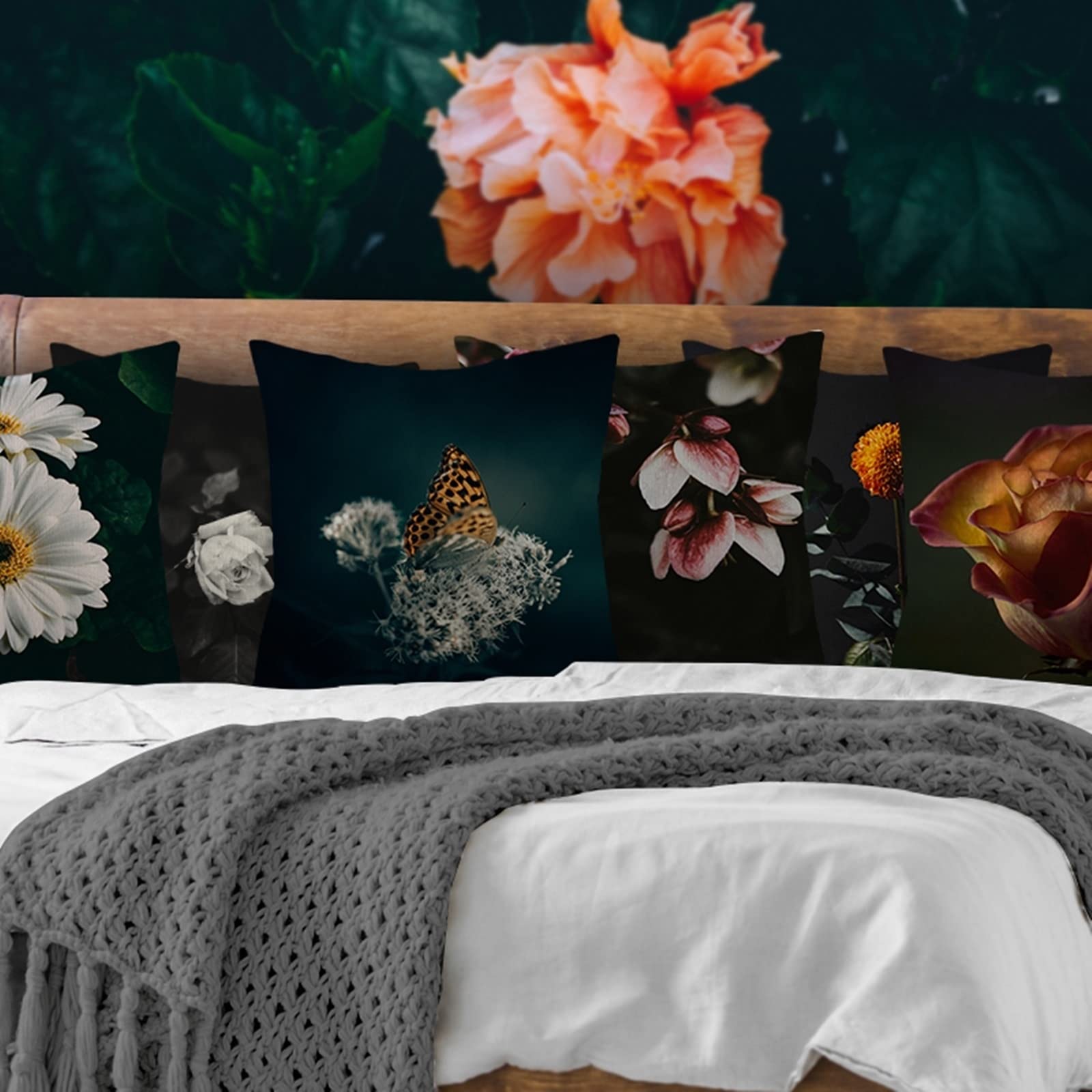 7 fundas de cojín decorativas de 50 x 50 cm, fundas de cojín de lino para sala de estar, sofá