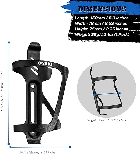 Miniatura 2 de Corki Cycles - Jaula para botellas de agua con carga lateral derecha, soporte para botellas de agua para bicicletas de carretera y montaña, 2