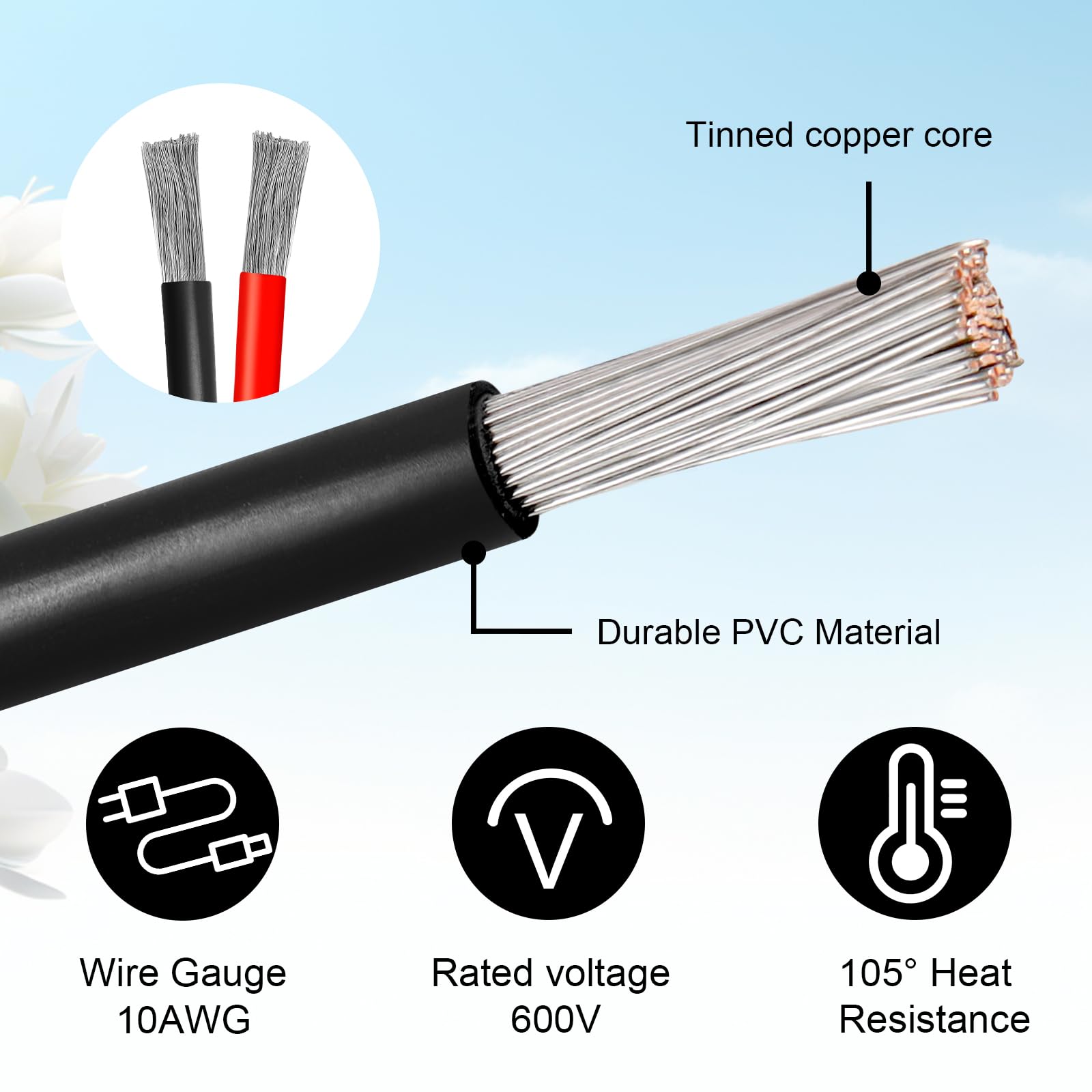 Cavo di prolunga SAE 15 m 10 AWG Cavo di scollegamento rapido Connettore SAE Caricabatterie Cavo di prolunga per pannello solare con adattatore inversa di polarità SAE per motori da pesca a