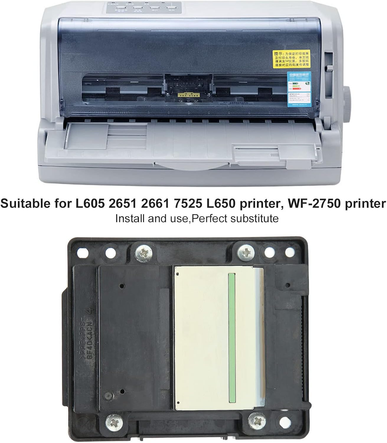 Diydeg Printhead Replacement Part for Epson, Professional Print Head Replacement Kit, ABS Plastic Replaceable Printer Head Compatible with WF 2750, L605 2651 2661 7525 L650