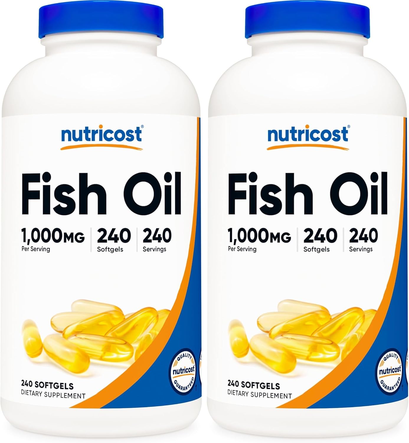 Nutricost Fish Oil 1000mg (560mg of Omega-3), 240 Softgels (3 Bottles)