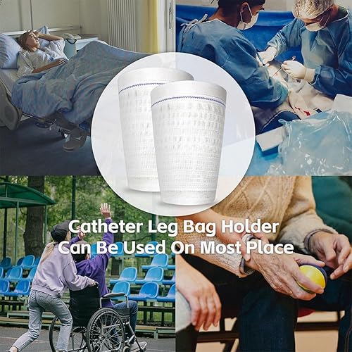 Miniatura 4 de Soporte para bolsa de pierna de catéter, 2 fundas de tela para catéter de orina, soporte para bolsa de drenaje urinario, funda de bolsa de drenaje