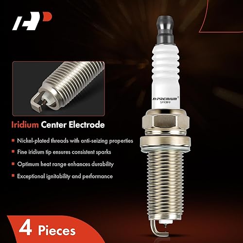 Miniatura 3 de A-Premium Bujías de iridio dobles compatibles con Hyundai Sonata 2011-2014, Santa Fe Sport 2013-2015, Tucson 2014-2015 y Kia Optima 2011-2015,