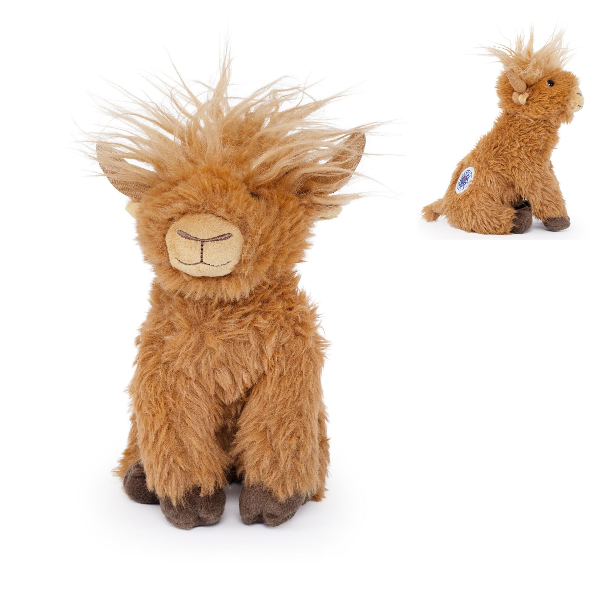 Rangers FC Highland Cow Plush 22cm - Officially Licensed Soft Toy Gift | Officially licensed Rangers FC Highland Cow plush with the club crest - a soft, collectable gift for Gers fans of all ages.