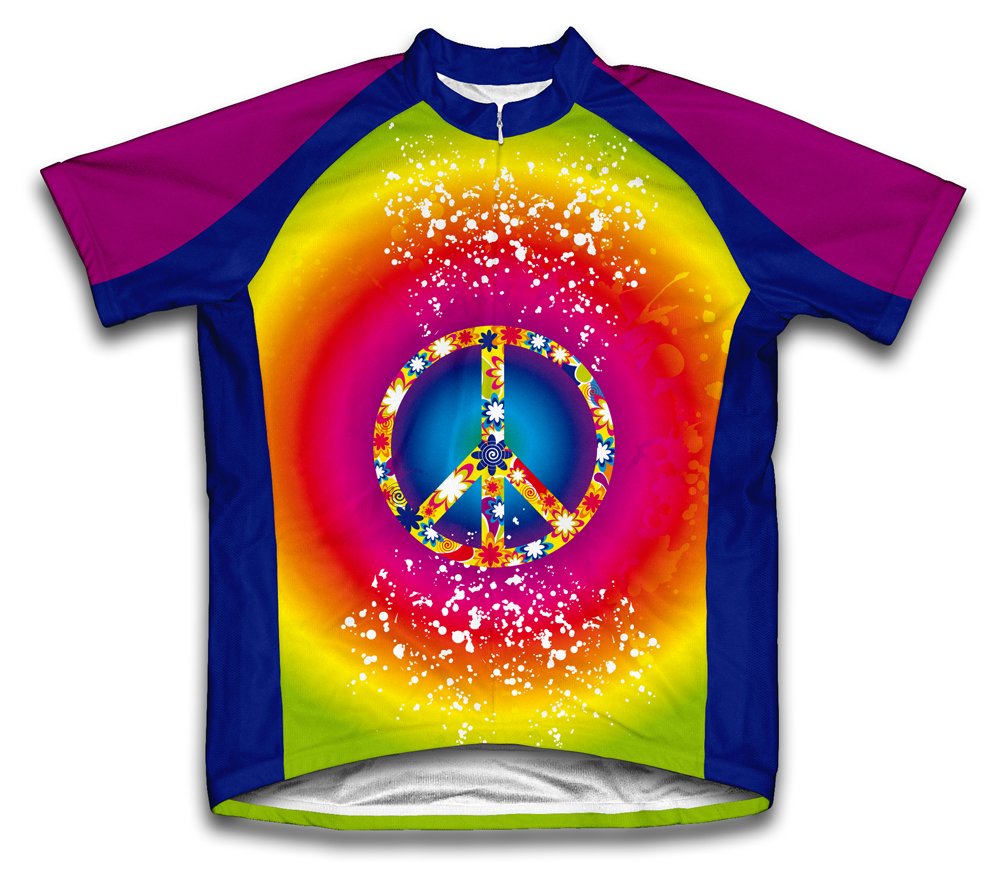 ScudoPro Tie Dye Hippy Short Sleeve Cycling Jersey for Women - Size 3XL Red