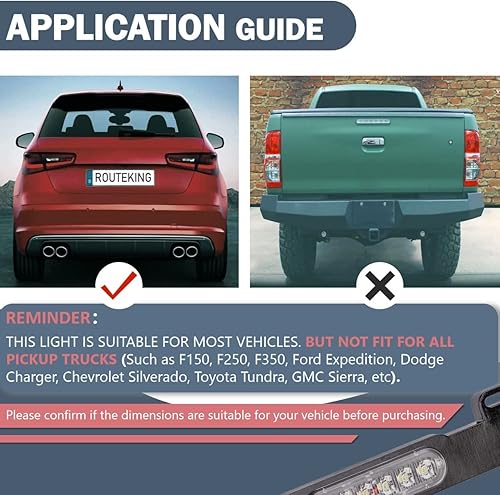 Miniatura 6 de Luces estroboscópicas de matrícula de 13.5 pulgadas, 24 luces LED impermeables para marco de matrícula, luces de advertencia amarillas ámbar para