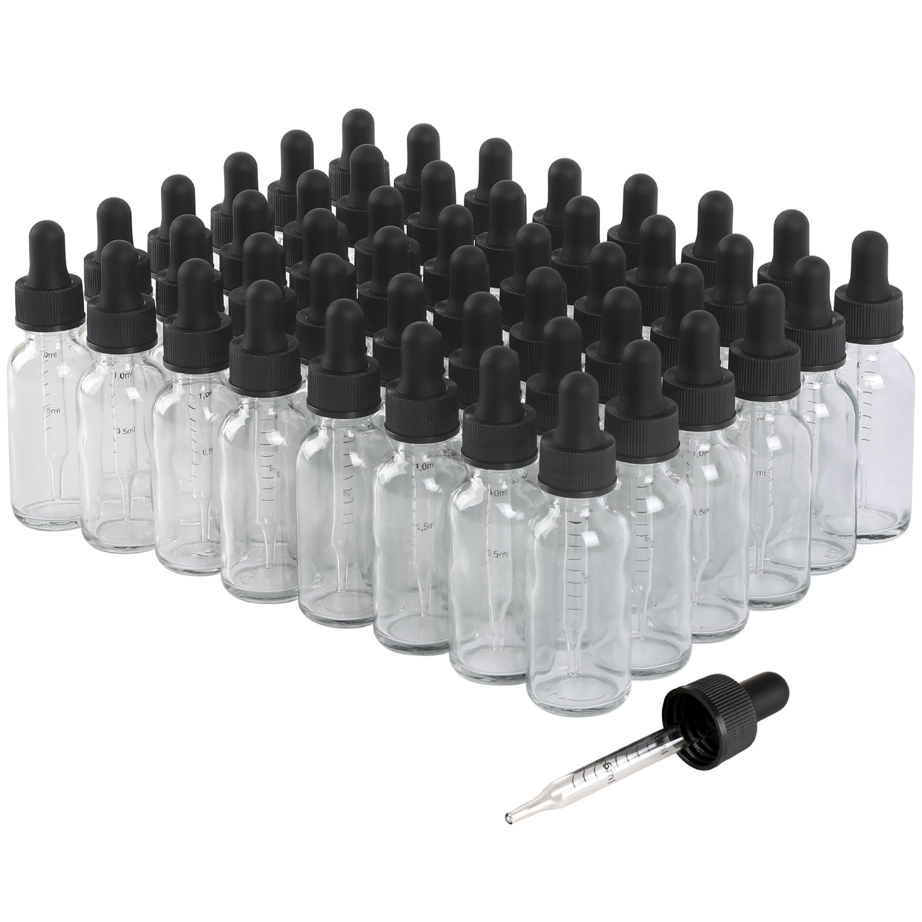 NOOEEISS Glas-Tinkturflaschen mit Pipette, schönes Finish für alle Arten von Flüssigkeiten, Ölflaschen für Haare, stärkere Saugkraft, ideal für auslaufsichere Reisen, 24 Stück