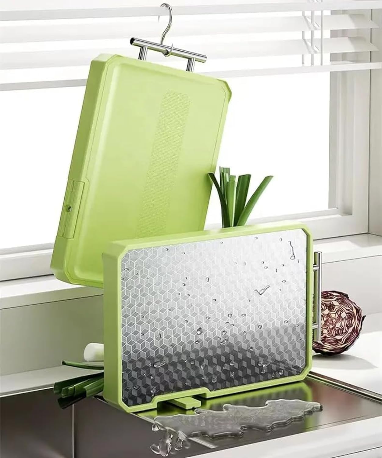 Mersa Cutting Board Double Sided, Large Size Stainless Steel Cutting