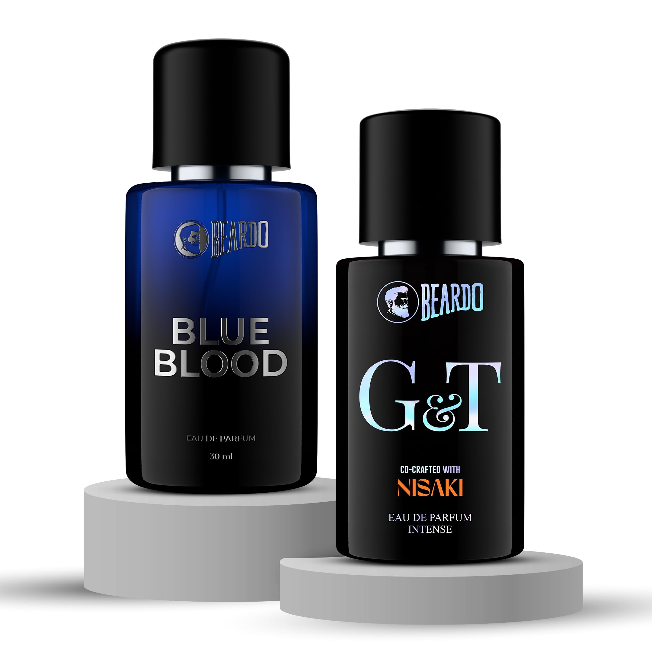 beardo blue blood & g & t perfume edp combo for men (30ml each) | set of 2 long lasting fragrances | luxury eau de parfum gift set for men | boyfriend | husband | brother