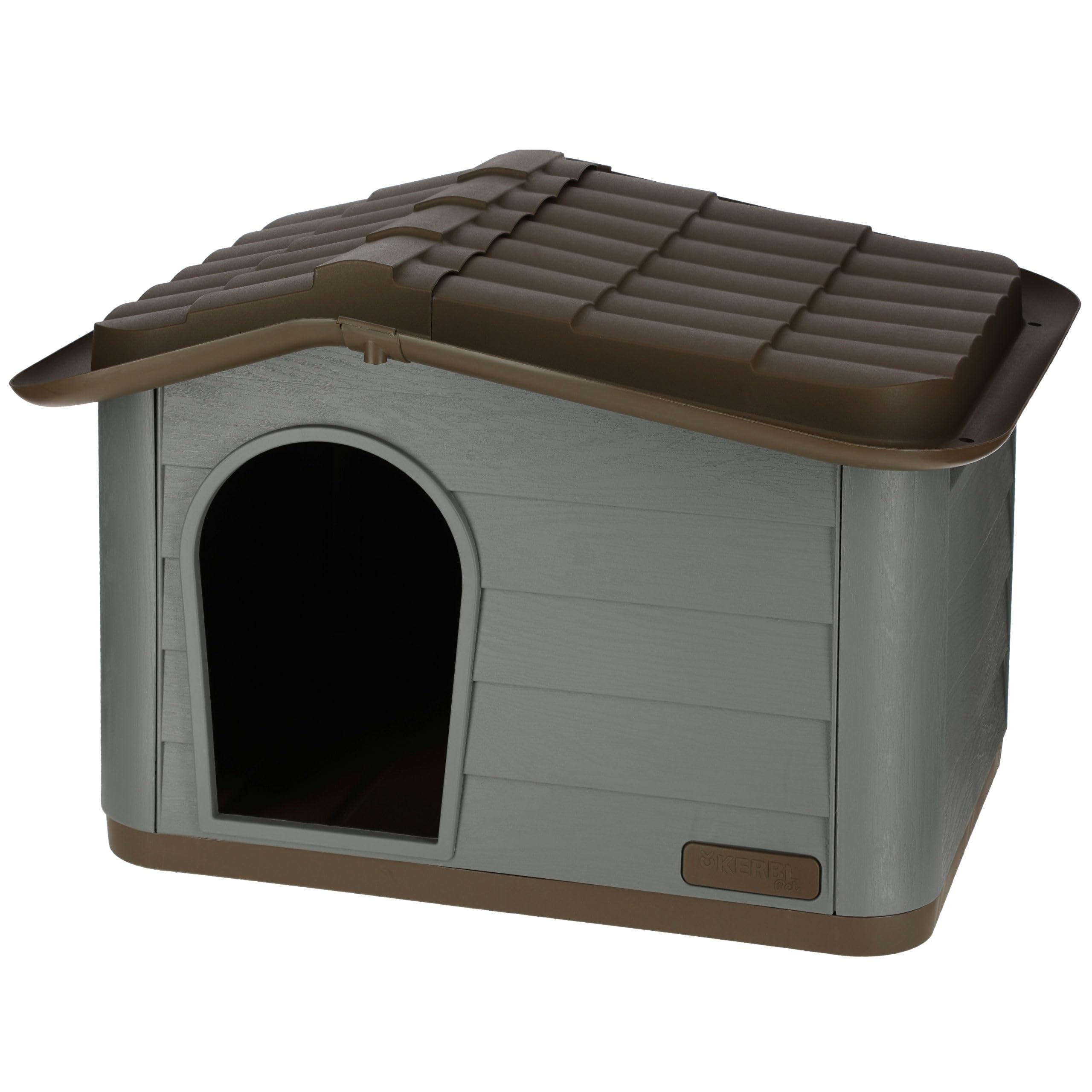 Kerbl Pet casa per gatti Paola Eco, grigio-​verde/​marrone, 60x51x41 cm, cuccia per gatti, 100% plastica riciclata, cani, gatti