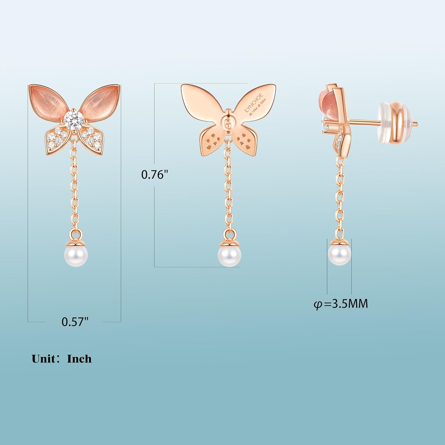 0.3 Carat LAB Grown Diamond Crystal Stud Earrings in Gold Plated S925 Sterling Silver Earrings for Women - Image 3
