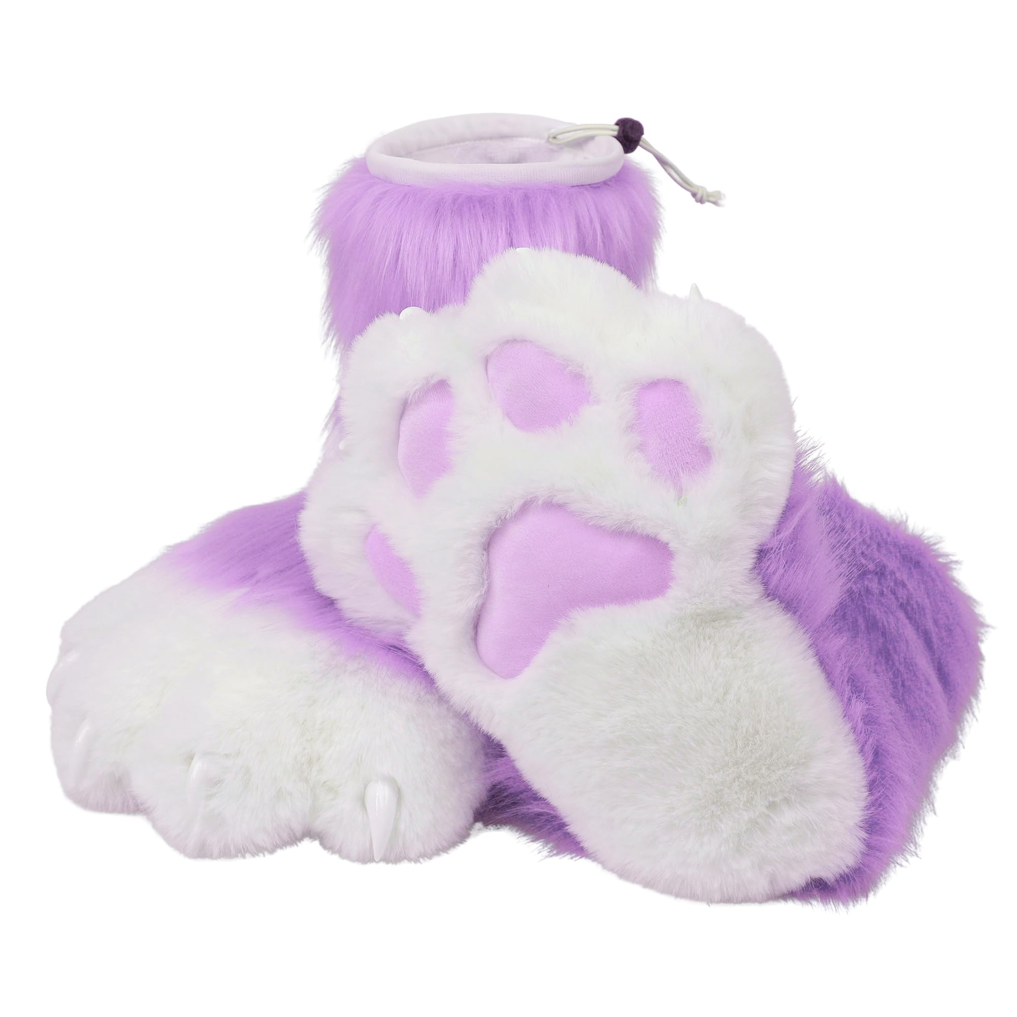 ZFKJERS Cosplay Animal Cat Plastic Claws for Fursuit Feet Paw Shoes Furry Paw Slippers Adults Costume Accessories Set (Purple)