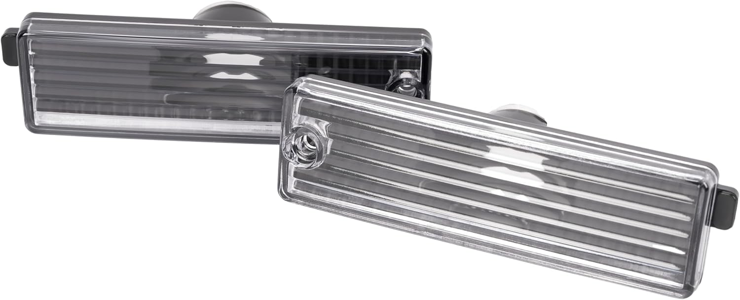 HECASA Turn Signal Light+Side Marker Light Compatible with 1993-2002 Chevrolet Chevy Camaro Driver Passenger Front Parking Signal Lamps & Rear Bumper Lamps Reflector Clear Lens + Black Housing