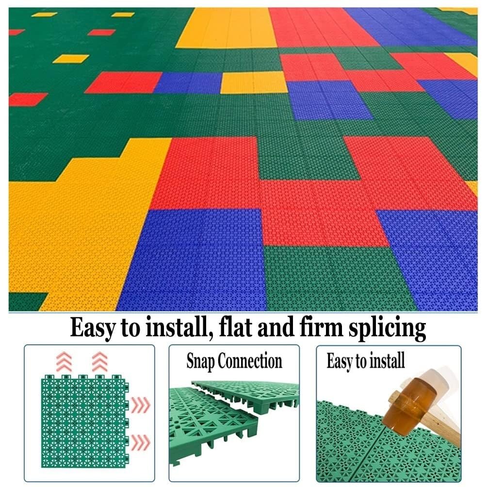 Piastrelle modulari ad Incastro per Pavimenti, pavimentazione Sportiva Esterna Impermeabile per campi da Basket, Resistente alle intemperie e di Facile Installazione (Grigio).