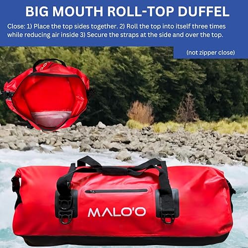 Miniatura 2 de Malo'o Bolsa seca impermeable de 40 L60 L100 L, lona enrollable que mantiene el equipo seco para kayak, rafting, navegación, natación, campamento,