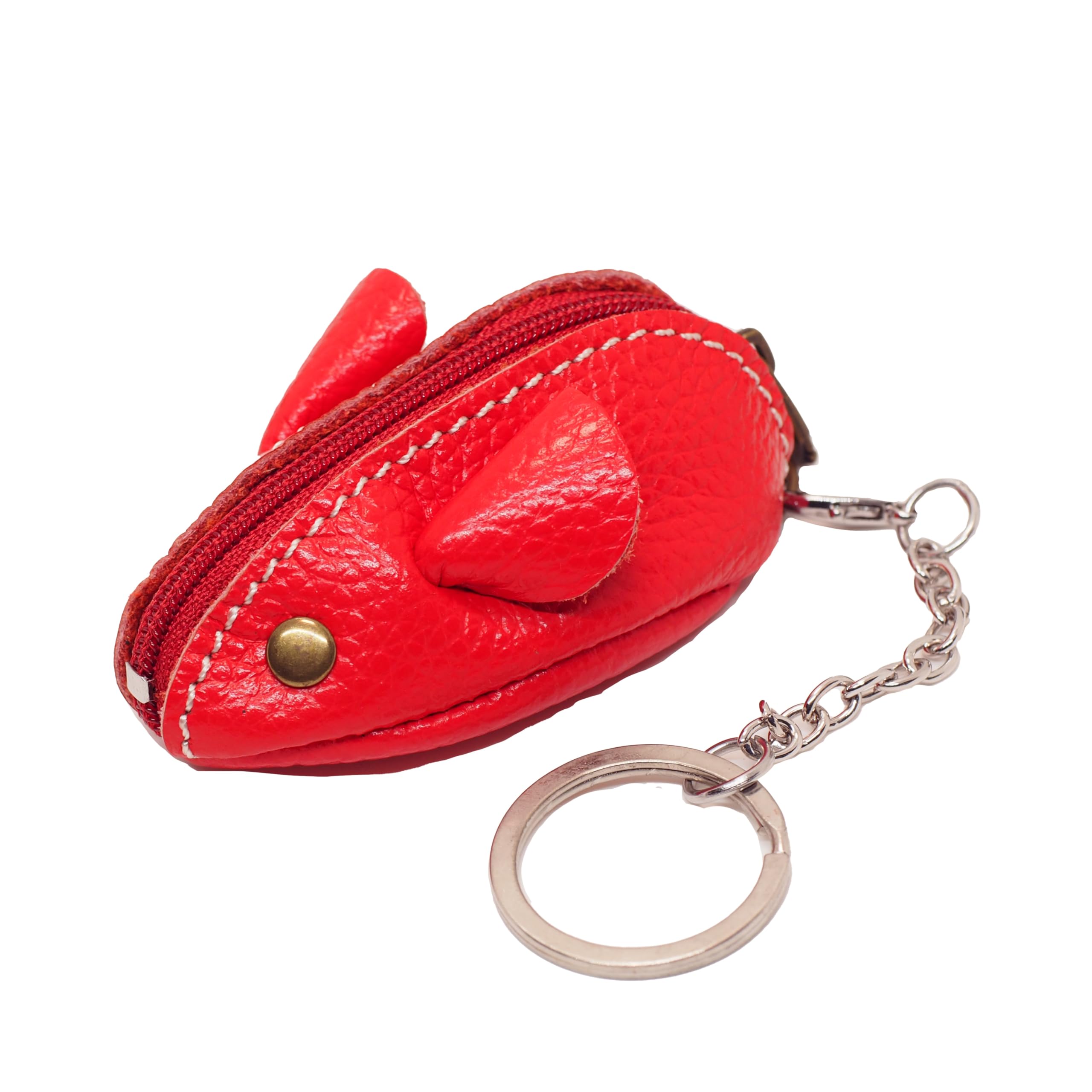 Mini Portamonete in Pelle, Mouse, Ciondolo, Attacco per Borsa a Tracolla, Bambini Adulti, Rosso