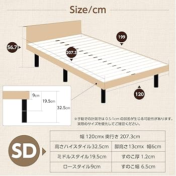 Major in life ベッド シングルベッド 3段高さ調節 Amazon｜Major In Life ベッド 宮付き ベッドフレーム 宮棚付き