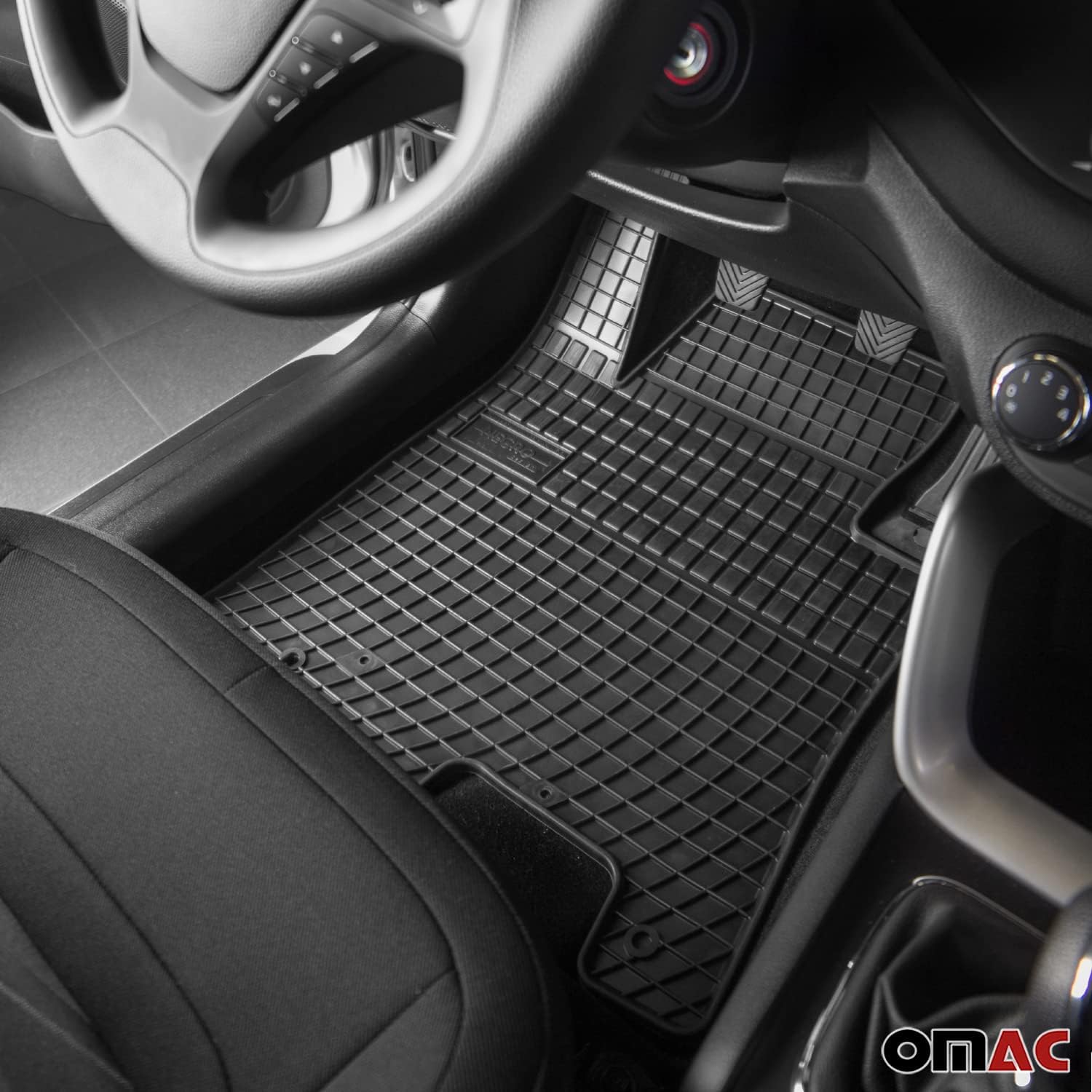 OMAC Floor Mats for Audi Q2 2018-2023 Car Mats All Weather Custom Fit Rubber Mat Waterproof Odorless TPE Floor Liners Laser Measured Non-Slip (Black)