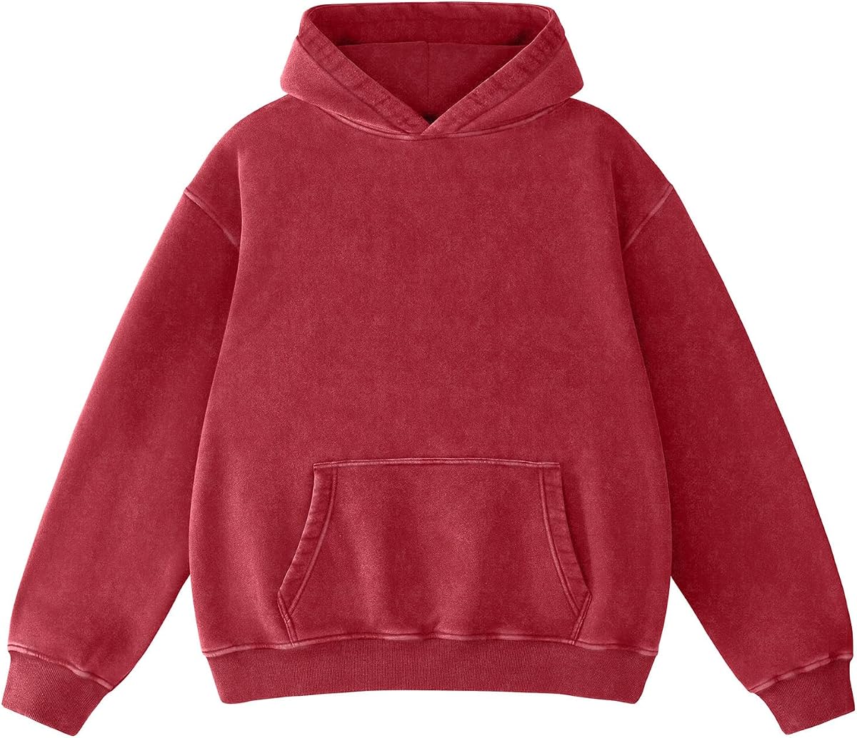 Acid Wash Oversized Vintage Hoodie for Men
