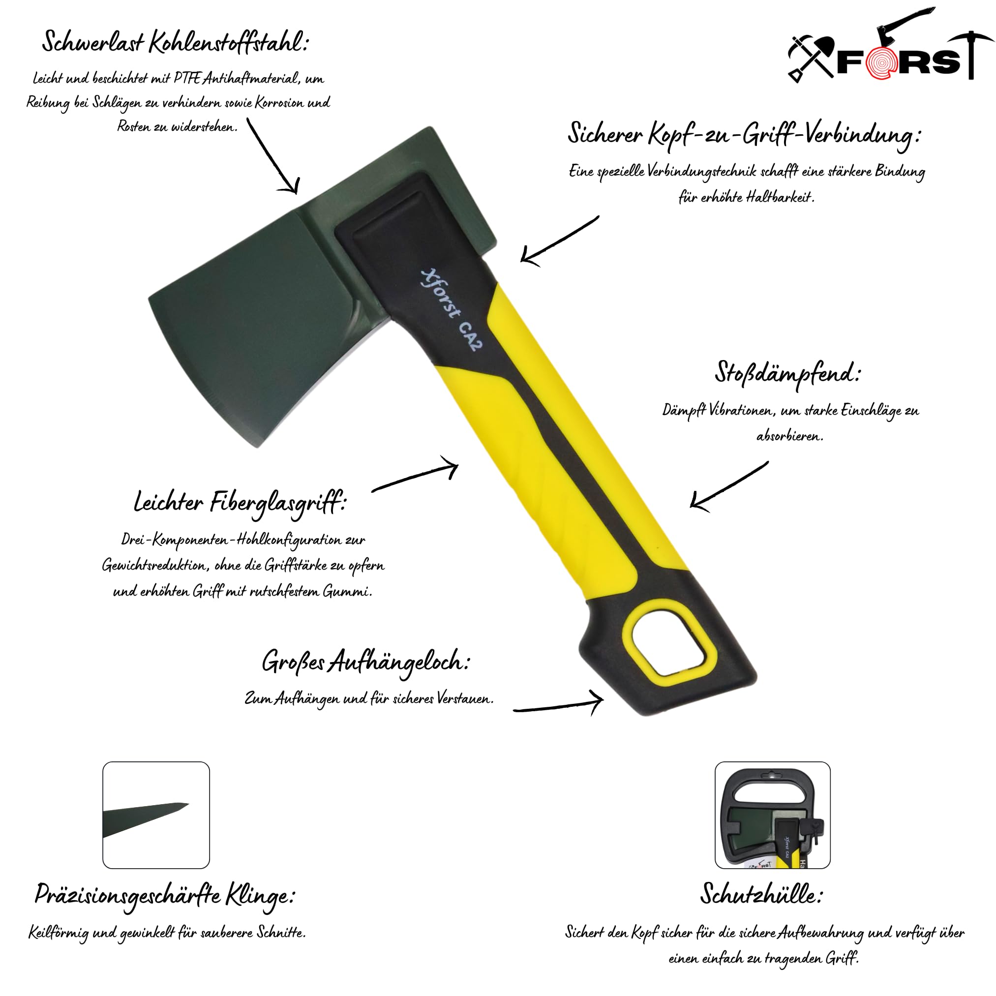 Hachette Avec Manche En Fibre De Verre - 800 Grammes