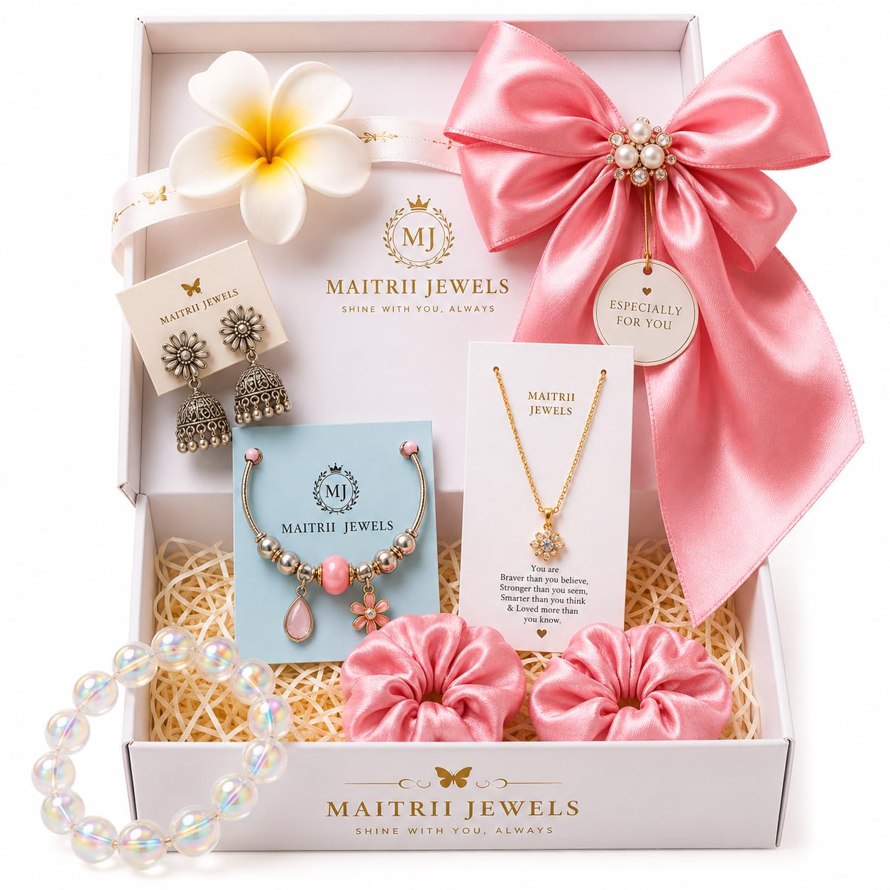 Fashion Jewelry Gift Set with 8 Accessories, Gift Hamper for Women & Girls, Birthday, Anniversary, Raksha Bandhan, Friendship Day, Valentine's Day, Diwali Gift | Random Colors & Designs-image-45