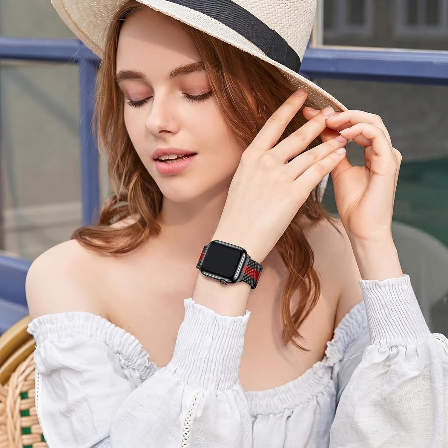 QOKNUL Compatible with Apple Watch Bands for Women Men Stainless Steel image 3