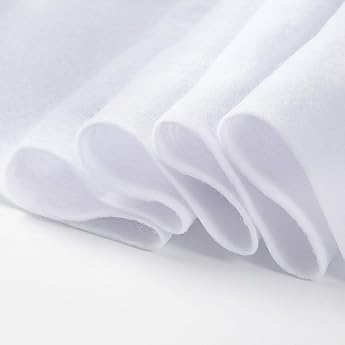 White Felt Fabric Soft Craft Felt 90 x 90 cm 1.4 mm Thick Felt Fabric Sold by the Metre Felt Roll for Arts and Crafts Projects