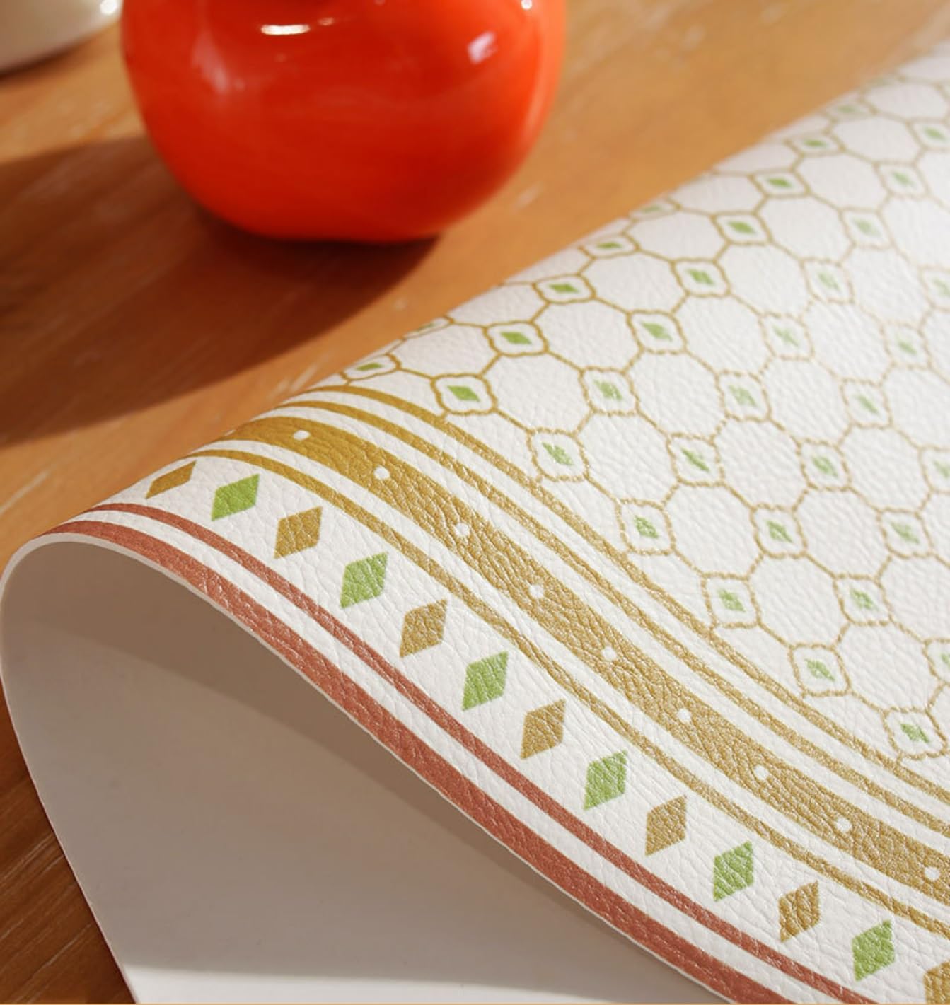 Tapis de table vintage en cuir de silicone léger résistant à la chaleur, imperméable, résistant à l'huile et lavable, protection rectangulaire pour table de salle à manger/café, motif floral, 85 x 135