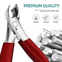 Toe Nail Clippers for Thick Nails - RONAVO Nail Clippers.Heavy Duty Professional Thick & Ingrown Toenail Clippers,Wide Jaw & Easy-Grip Long Handle,Ideal for Elderly/Diabetics/Men (Red) gallery image
