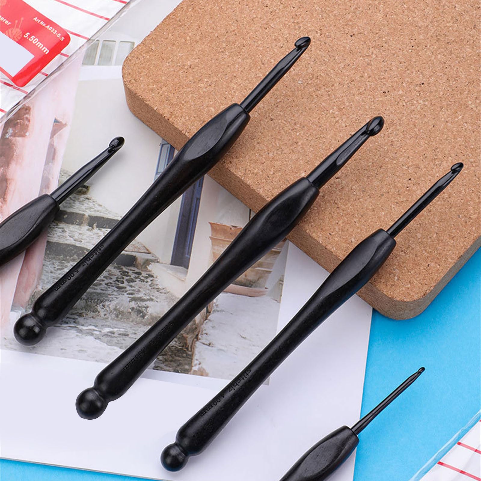Häkelnadel-Set, ergonomische Häkelnadeln, 2,0 mm - 7,0 mm, praktische Stricknadel für Bastelprojekte, 20 Stück