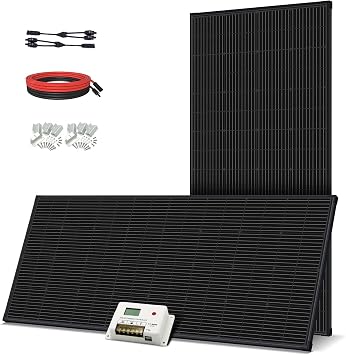Yinleader 500W Solar Panel TUV Standard PERC Solar Panel Next-Generation Model Monocrystalline Thin Lightweight Energy-Saving for Boats Roofs Verandas Disaster Preparedness 250W 2 Set Power Generation