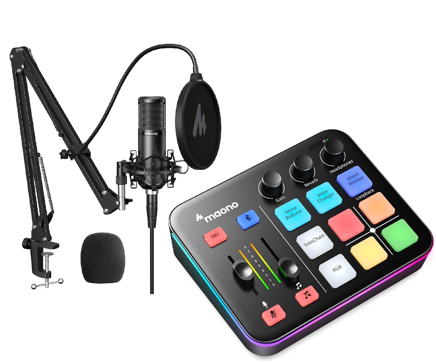 MAONO XLR Condenser Microphone and Gaming Mixer Kit, for Live Streaming, Podcasting, Content Create, Gaming