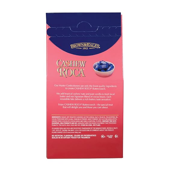 Almond Roca Stand-Up Box - 5oz Individually Wrapped Chocolate Candy Cashew - The Original Buttercrunch Toffee with Cashews - Gluten Free, Kosher, Sweets