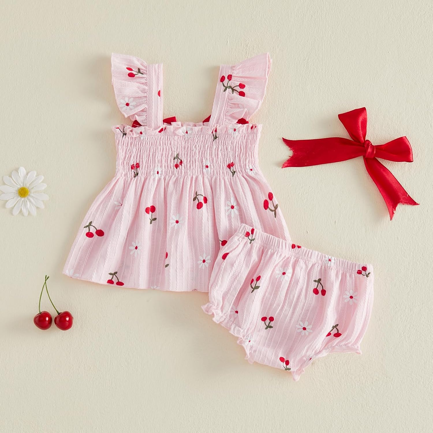 Baby Girl Clothes Summer Cute Dress Shorts Outfits Ruffle Blouse Shirt Tops Bloomers Fruit Princess Outfit Set