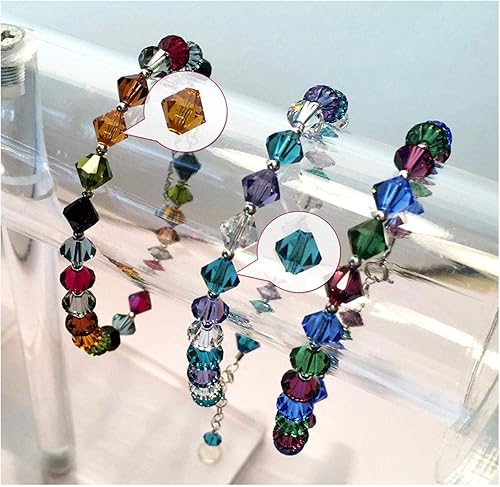 Miniatura 5 de 10 hebras checas de 0.315 in facetadas de cristal bicono perlas sueltas de cristal AB (360-380 piezas) para joyería artesanía fabricación CCB802