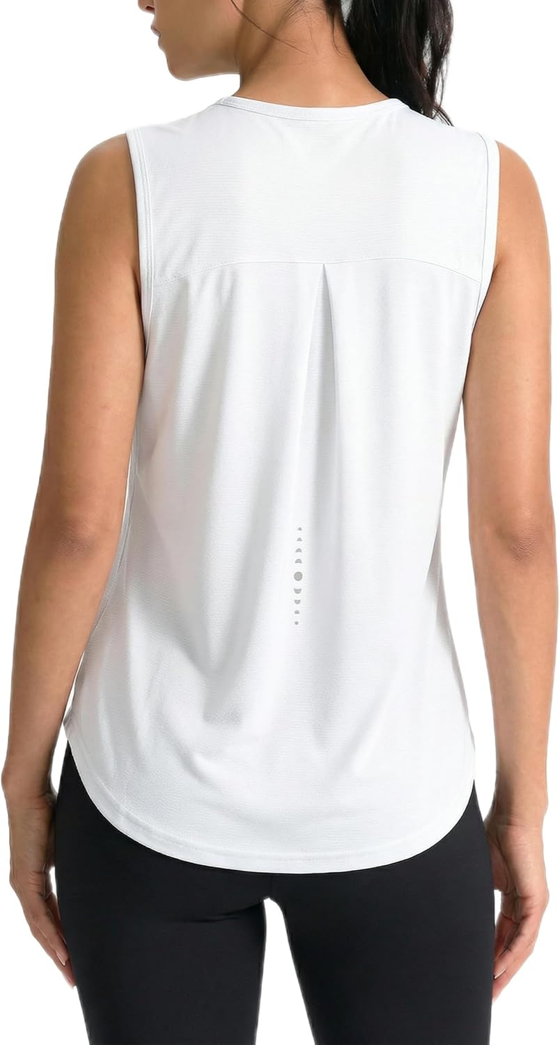 Tank Tops for Women Sleeveless Workout Top Sports Running Shirts | Quick-Dry,UPF 50+,breathable,moisture wicking,tennis,yoga,athletic,sun protection,zip pocket