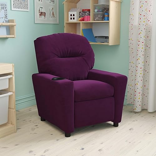 Miniatura 15 de Flash Furniture Chandler LeatherSoft - Silla reclinable para niños con portavasos y reclinable de seguridad, silla reclinable contemporánea para